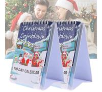 100 Day Christmas Countdown Calendar 2025, Christmas Tear Off Countdown Desk Calendar, Countdown Desktop Calendar with 100 Days Display, C-hristmas Planner Book 2025 (2 PCS)