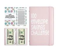 100 Day Savings Challenge Binder, Cash Budgeting Organizer with Expense Envelopes, Money Saving Book for Income Tracking, Budget Goals, Debt Reduction, House Fund, Financial Planning Tool