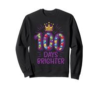 100 Days Brighter School Crown Gems 100th Day per Bambine e Bambine Felpa