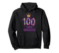 100 Days Brighter School Crown Gems 100th Day per Bambine e Bambine Felpa con Cappuccio
