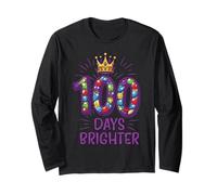 100 Days Brighter School Crown Gems 100th Day per Bambine e Bambine Maglia a Manica