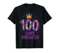100 Days Brighter School Crown Gems 100th Day per Bambine e Bambine Maglietta