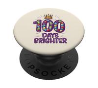 100 Days Brighter School Crown Gems 100th Day per bambine e bambine PopSockets PopGrip Adesivo
