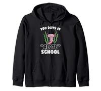 100 Days Is Alotl School Axolotl 100th Day Ragazzi Ragazze Bambini Felpa con Cappuccio