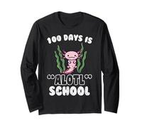 100 Days Is Alotl School Axolotl 100th Day Ragazzi Ragazze Bambini Maglia a Manica