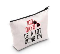 100 Days of A Lot Going On Makeup Bag Teacher 100 Days Gifts Teacher Appreciation Gifts Memory of 100th Day Zipper Bag, Andando avanti nel Regno Unito