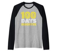 100 Days of School 100 days brighter Maglia con Maniche Raglan