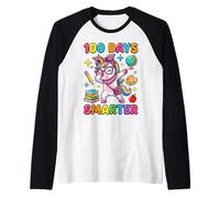 100 Days of School - Fiocco da Civetta a Forma di Unicorno, più Intelligente e Carino Maglia con Maniche Raglan