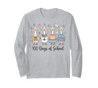 100 Days of School Goose Cute Teacher 100th Day Kids Maglia a Manica