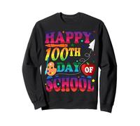 100 Days of School Smarter Happy 100th Day Ragazzi Ragazze Bambini Felpa