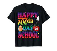 100 Days of School Smarter Happy 100th Day Ragazzi Ragazze Bambini Maglietta