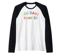 100 Days of School Teacher Kids 100th Day Smarter Maglia con Maniche Raglan