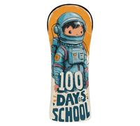 100 Days School Astronaut Doodle Golf Head Cover in pelle PU con etichette numerate progettato per adattarsi a tutti i legni e conducenti