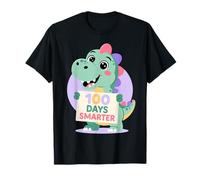 100 Days Smarter Dino Kids School Celebration Cute Maglietta