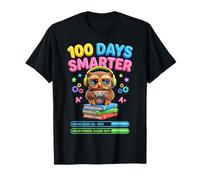 100 Days Smarter Funny Owl School Gamer Video Game Studente Maglietta