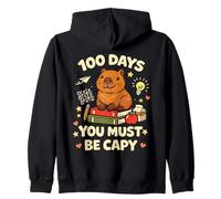 100 Days You Must Be Capy Cute Leopard Capybara Scuola Kid Felpa con Cappuccio