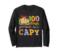 100 Days You Must Be Capy Cute Leopard Capybara Scuola Kid Maglia a Manica