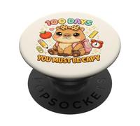 100 Days You Must Be Capy Cute Leopard Capybara Scuola Kid PopSockets PopGrip Adesivo