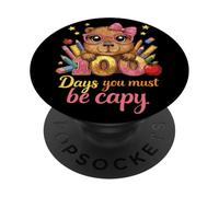 100 Days You Must Be Capy Cute Leopard Capybara Scuola Kid PopSockets PopGrip Adesivo