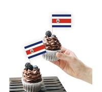 100 decorazioni per torte con bandiera del Costa Rica, supporto per cupcake per feste