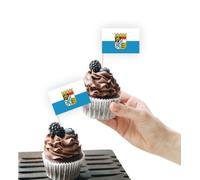 100 decorazioni per torte con bandiera della Baviera, supporto per cupcake bavarese per feste