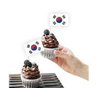 100 decorazioni per torte con bandiera della Corea del Sud, supporto per cupcake, decorazioni per feste