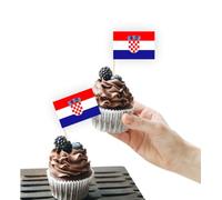 100 decorazioni per torte con bandiera della Croazia, supporto per cupcake, accessori decorativi per feste