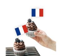 100 decorazioni per torte con bandiera della Francia, supporto per cupcake francese per feste