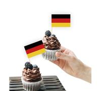 100 decorazioni per torte con bandiera della Germania, supporto per cupcake per feste
