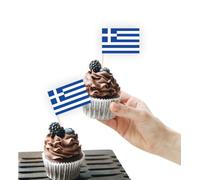 100 decorazioni per torte con bandiera della Grecia, supporto per cupcake, decorazioni per feste