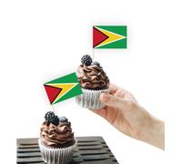 100 decorazioni per torte con bandiera della Guyana, supporto per cupcake per feste