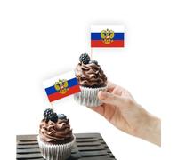 100 decorazioni per torte con bandiera della Russia, supporto per cupcake e decorazioni per feste