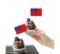100 decorazioni per torte con bandiera della Samoa, supporto per cupcake per feste