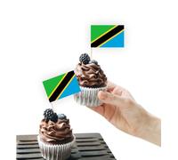 100 decorazioni per torte con bandiera della Tanzania, supporto per cupcake e decorazioni per feste