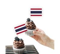 100 decorazioni per torte con bandiera della Thailandia, supporto per cupcake tailandese, decorazioni per feste