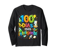 100 Dias mas Inteligente Insegnante di Spagnolo Educatori Scuola Maglia a Manica