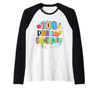 100 Dias mas Inteligente Insegnante di Spagnolo Educatori Scuola Maglia con Maniche Raglan