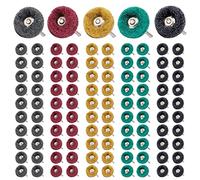 100 dischi abrasivi da 25 mm, dischi abrasivi per lucidatura, mola abrasiva, ruote con gambo da 3 mm, accessori per lucidatura per utensili rotativi Dremel, set di lucidatura per vetro, metallo, legno