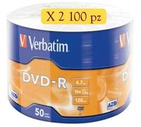 100 DVD -R VERBATIM Vergini 16X SILVER Advanced Azo 4,7GB DVD Cellwrap