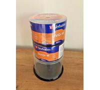 100 DVD -R VERBATIM VERGINI VUOTI 4,7 GB 16X AZO REGALO CAMPANA VUOTA NUOVA