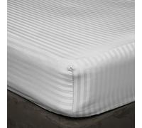 100% Egyptian Cotton Sheet set 600 Thread Count, Hotel Luxury 4 Piece Sheet Set Sateen Weave, 40cm Elasticized Deep Pocket Light gray Stripe Super King Size