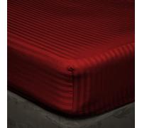 100% Egyptian Cotton Sheet set 600 Thread Count, Hotel Luxury 4 Piece Sheet Set Sateen Weave, 40cm Elasticized Deep Pocket Burgundy Stripe King Size