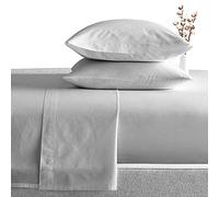 100% Egyptian Cotton Sheet set 600 Thread Count, Hotel Luxury 4 Piece Sheet Set Sateen Weave, 40cm Elasticized Deep Pocket Light gray Solid King Size