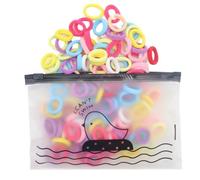 100 elastici colorati per capelli per ragazze, in colori assortiti