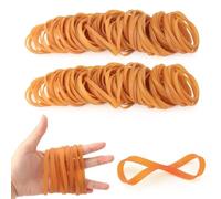 100 elastici in gomma, larghezza 60 x 6 mm, in gomma domestica, durevoli e antistrappo, riutilizzabili, per ufficio, colore giallo scuro