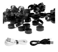 100 elastici in silicone, 0,5 pollici, piccoli elastici neri elastici, robusti elastici, resistenti e antiscivolo, per la gestione dei cavi, per la casa, l'organizzazione scolastica