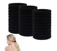 100 elastici morbidi per capelli, non si strappano, per coda di cavallo per capelli spessi, per donne, ragazze, bambini, Aldult (nero, 100 pezzi, M)