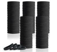 100 elastici neri per capelli, elastici per capelli, leggeri e confortevoli, non si allentano facilmente, non si rompono facilmente, per donne, uomini, ragazze, bambini, spessi, non danneggiano la