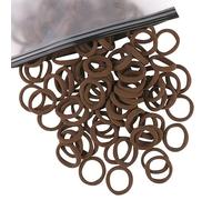 100 elastici per capelli in cotone per ragazze e bambini, multicolore, senza cuciture, con elastico per coda di cavallo, colore: marrone scuro