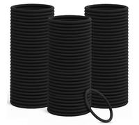 100 elastici per capelli neri, spessi 4 mm, morbidi elastici per capelli, senza metallo, resistenti, unisex, per donne, uomini, ragazze, bambini, accessori per capelli spessi (nero)